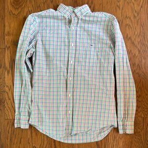 Vineyard Vines Blue and Green Casual Button Down Shirt